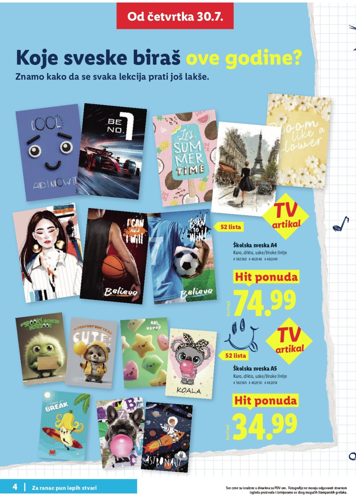 Lidl katalog akcija strana 4 – važi od 30.7. do 30.8.2026.