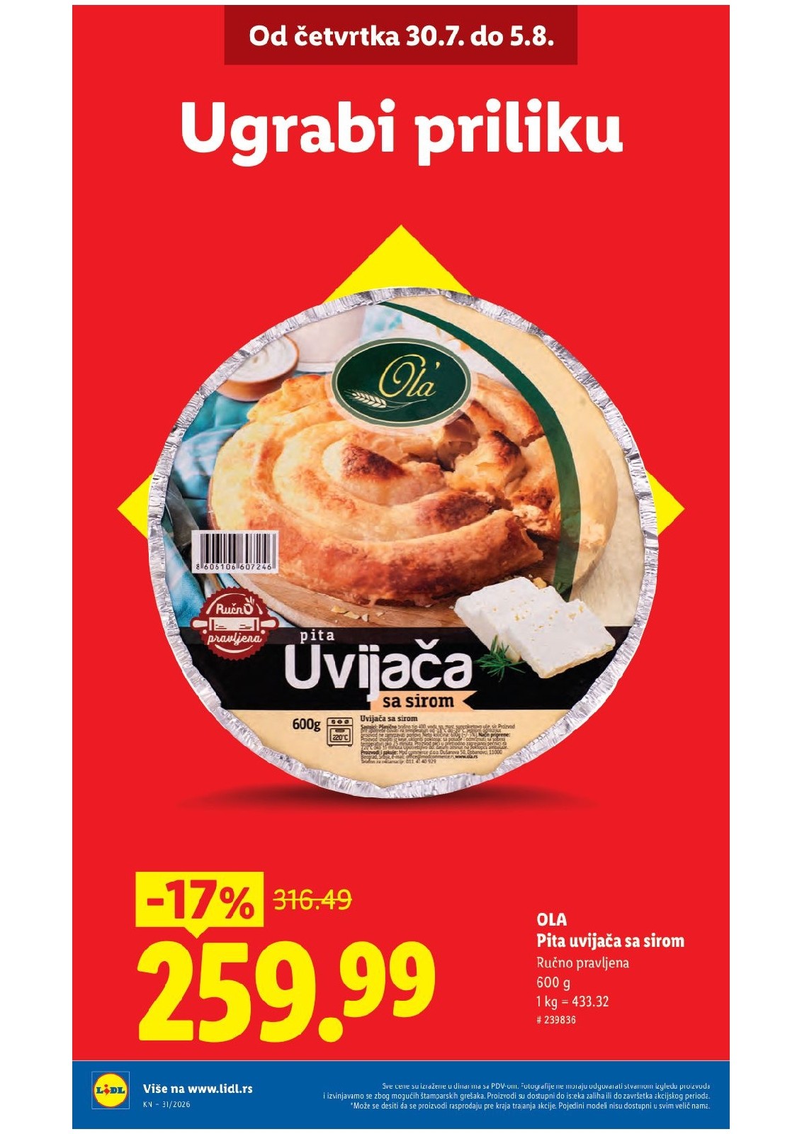 Lidl katalog akcija strana 6 – važi od 30.7. do 5.8.2026.