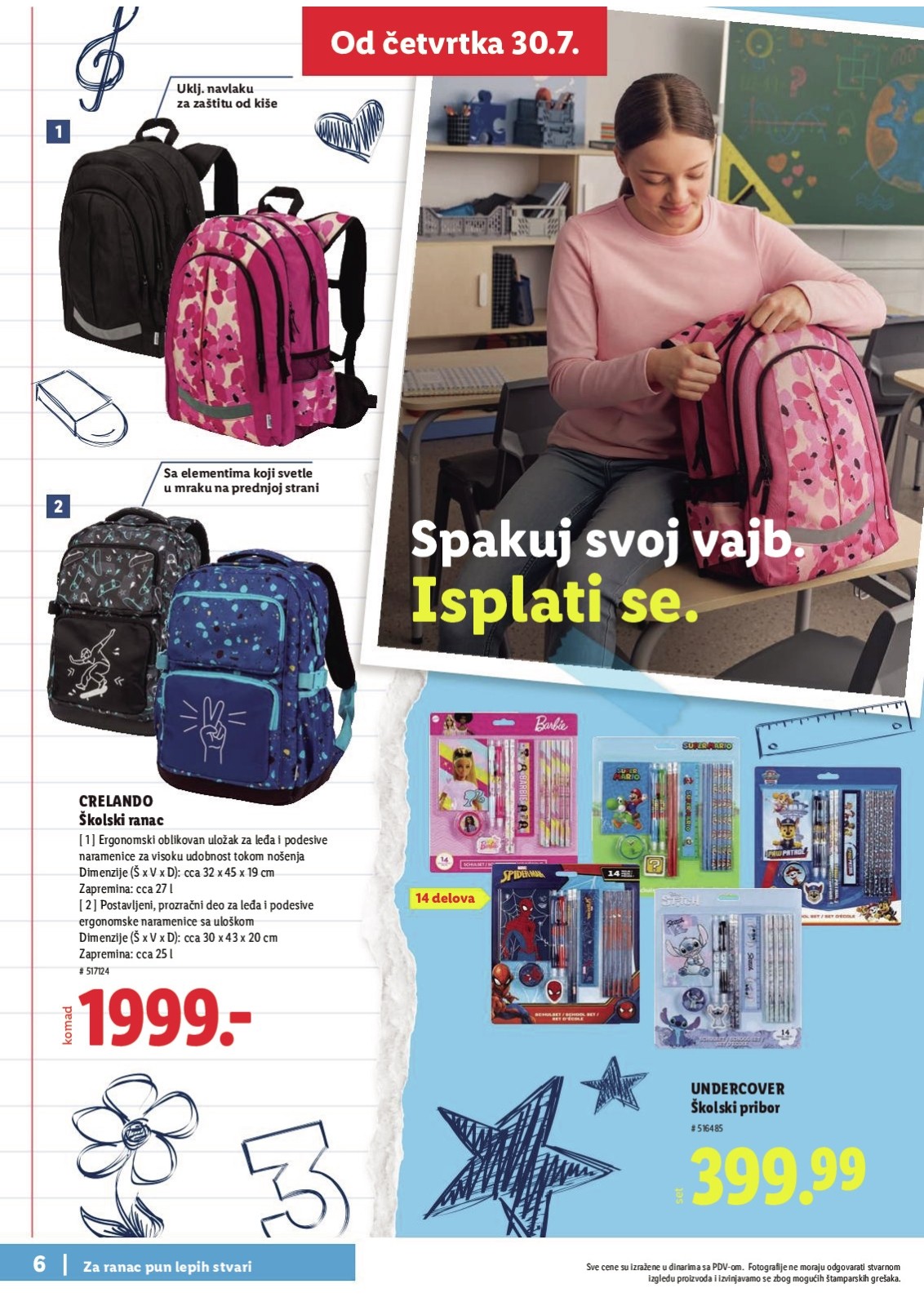 Lidl katalog akcija strana 6 – važi od 30.7. do 30.8.2026.
