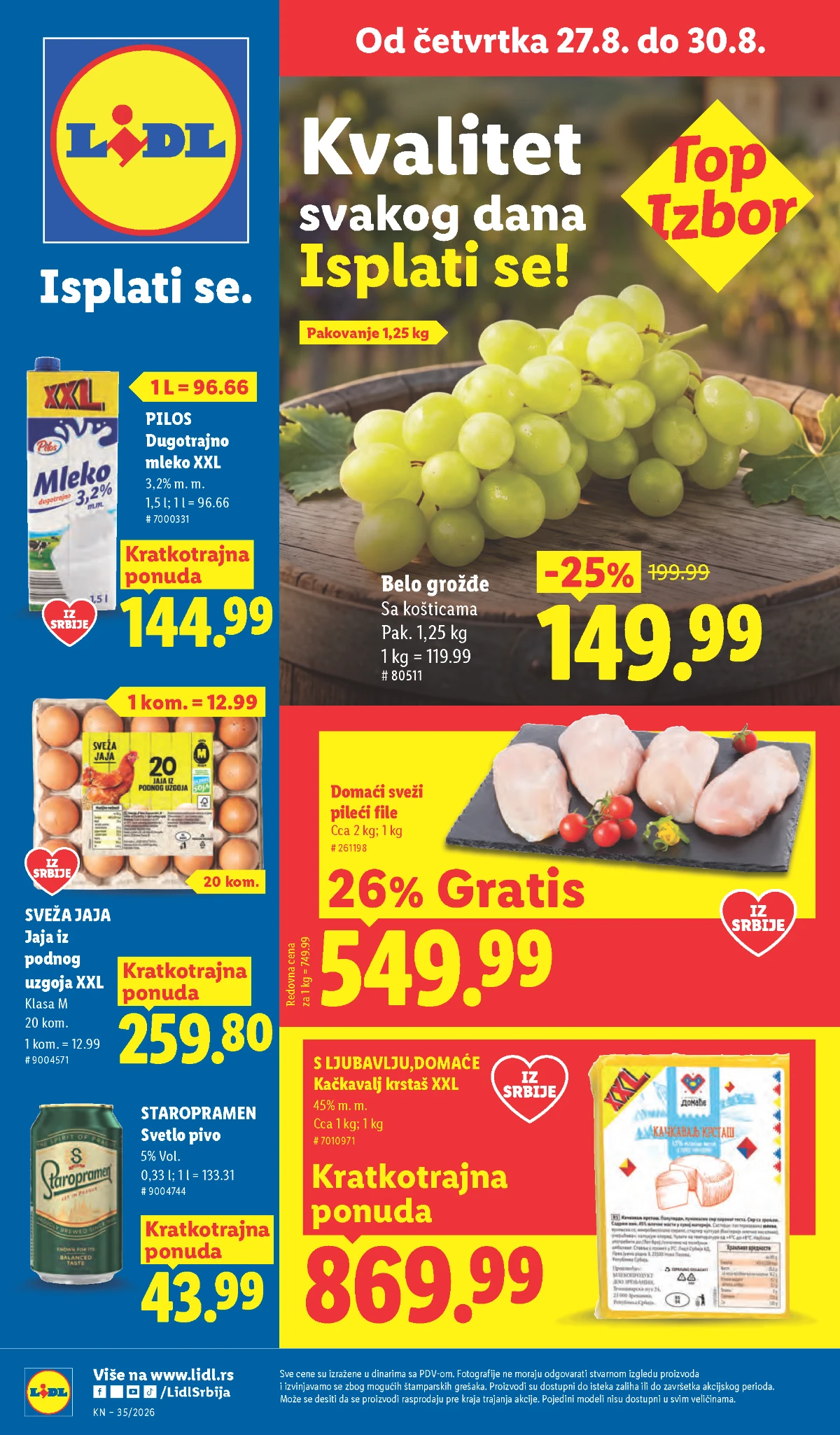 Lidl katalog akcija strana 1 – važi od 27.8. do 2.9.2026.