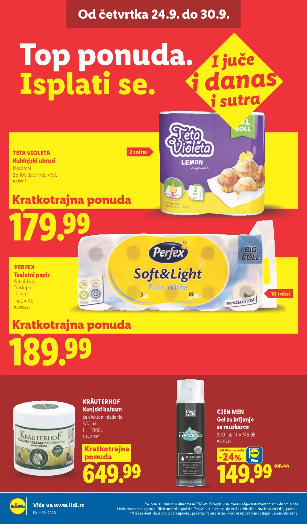 Lidl katalog akcija strana 38 – važi od 24.9. do 30.9.2026.