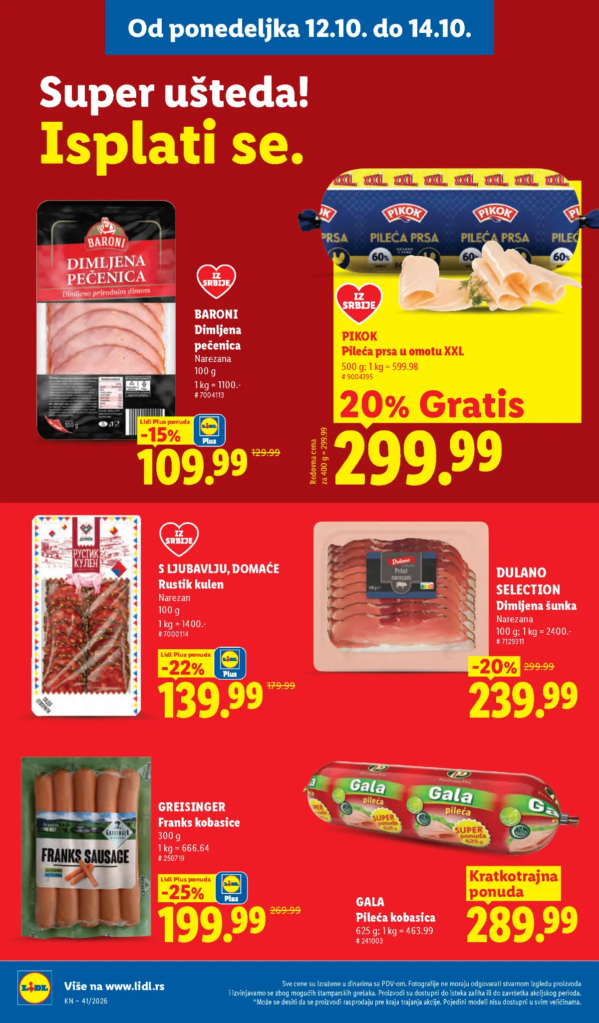 Lidl katalog akcija strana 100 – važi od 8.10. do 14.10.2026.