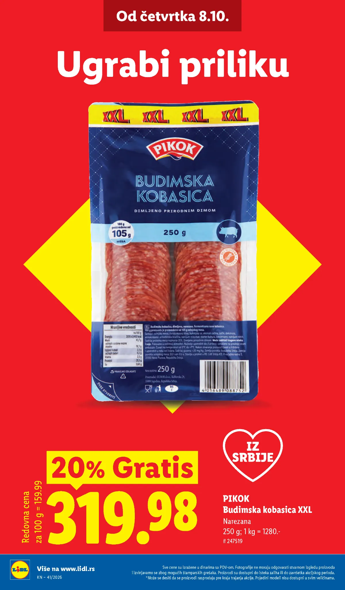 Lidl katalog akcija strana 4 – važi od 8.10. do 14.10.2026.