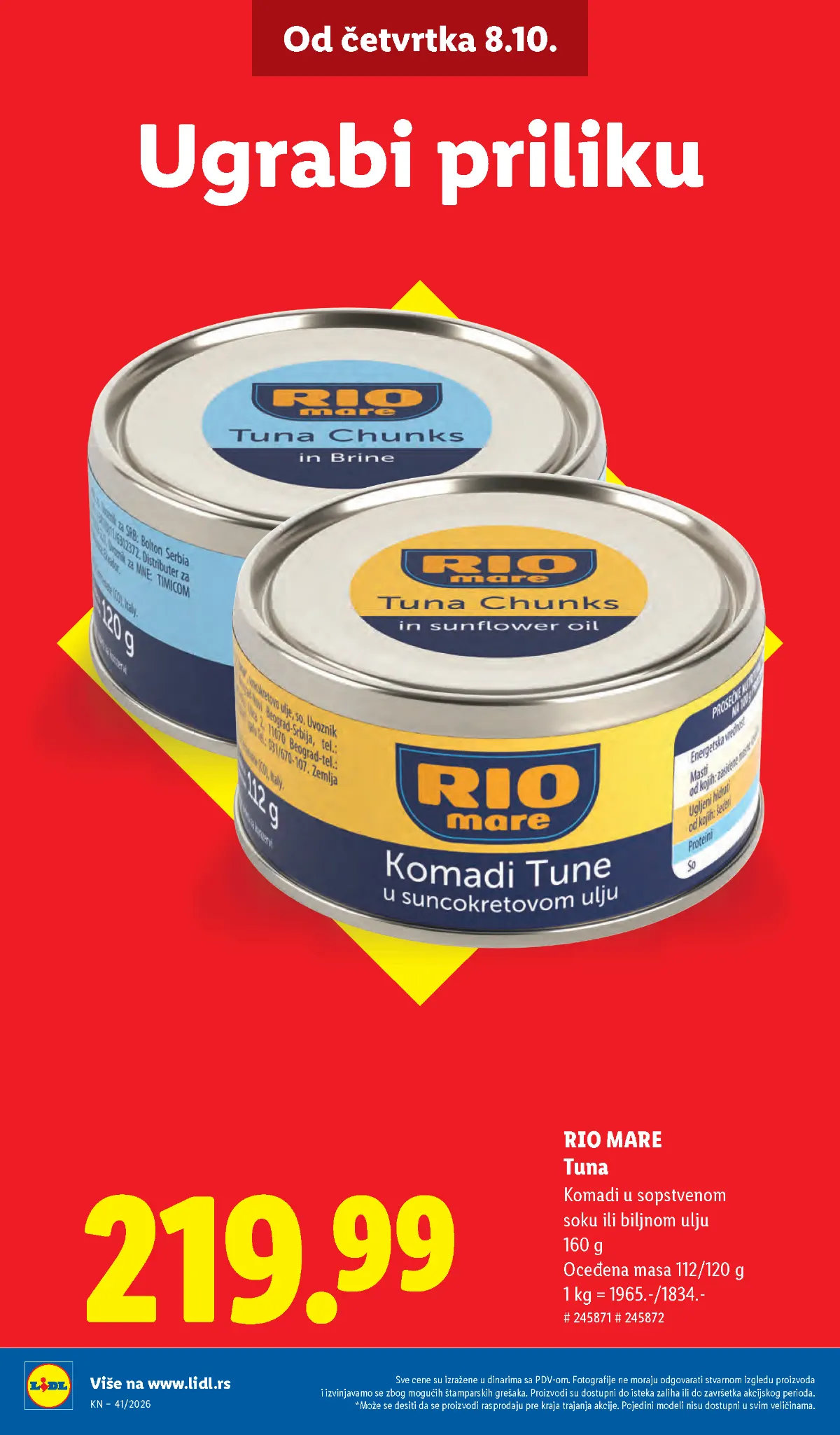 Lidl katalog akcija strana 8 – važi od 8.10. do 14.10.2026.